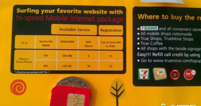 trumove卡,帶套餐說明